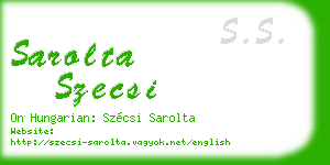 sarolta szecsi business card